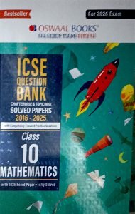ICSE- Question Bank Chapter wise And Topic Wise Solved Paper Class-10 Mathematics  | Oswaal Books