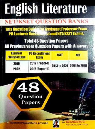 KSET/NET English Literature Question Bank | Rukmini M V